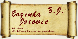 Božinka Jotović vizit kartica